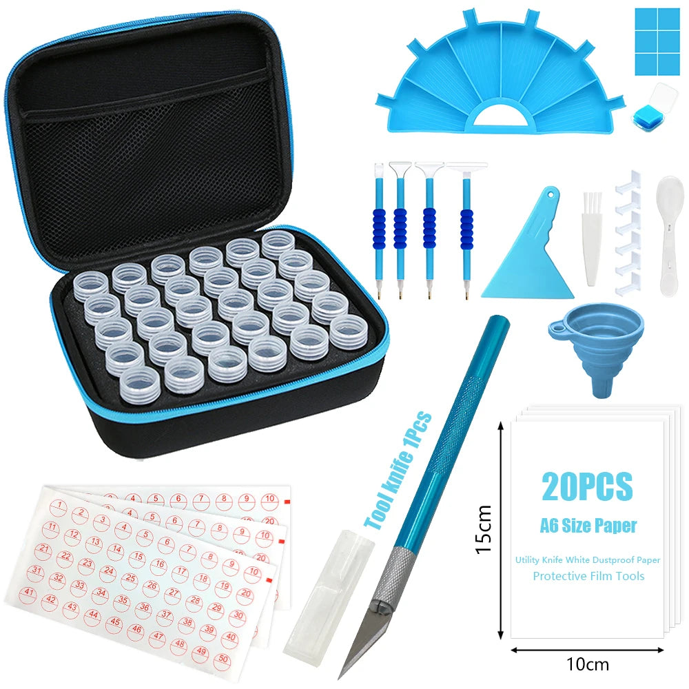 DiamondPaintingKit - Accessories, Tray, Pen, and Stones Set