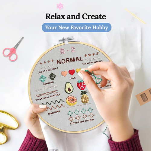 4 Stage Embroidery Patterns Kit