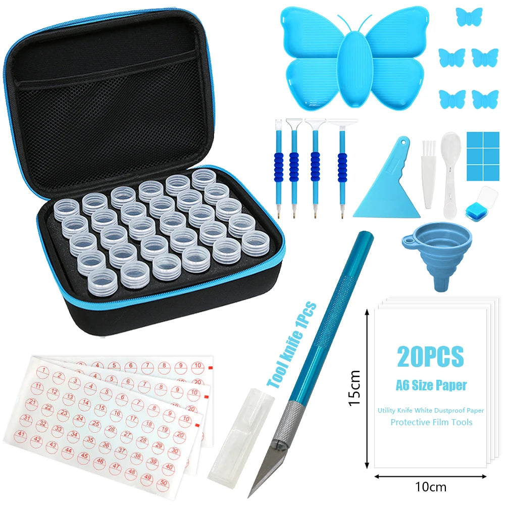 DiamondPaintingKit - Accessories, Tray, Pen, and Stones Set