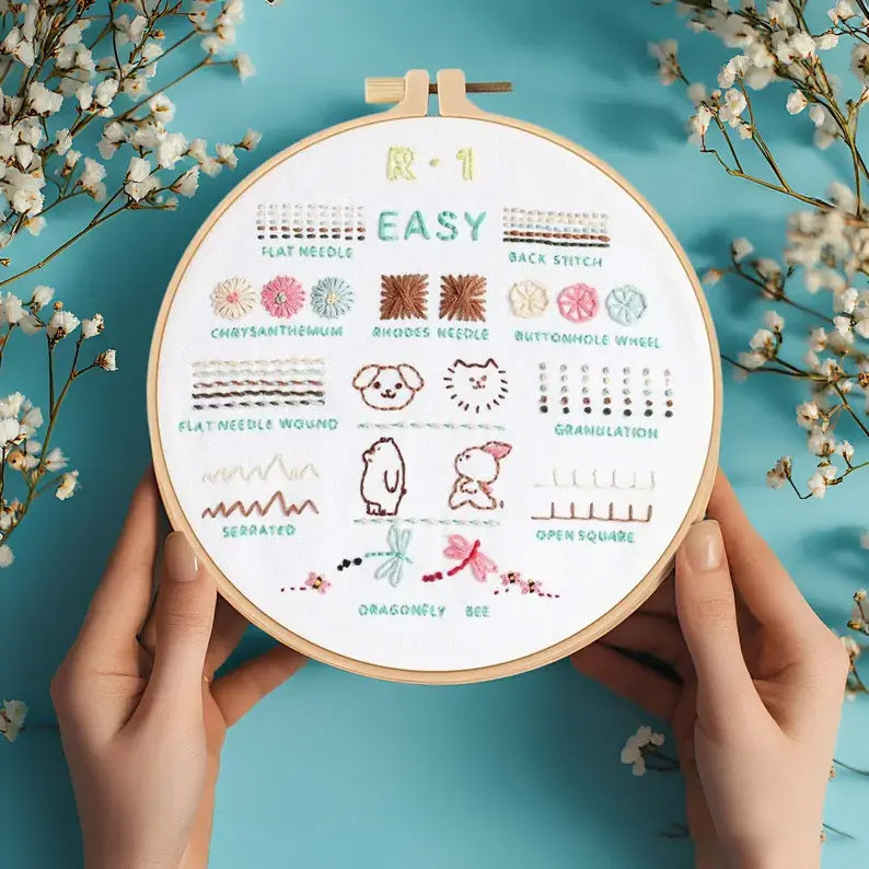 4 Stage Embroidery Patterns Kit