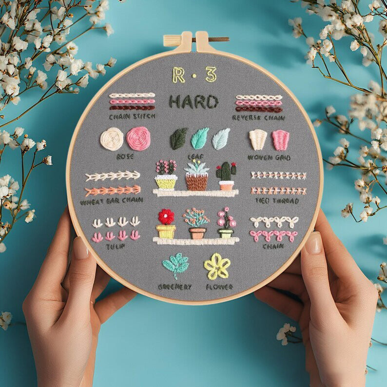 4 Stage Embroidery Patterns Kit
